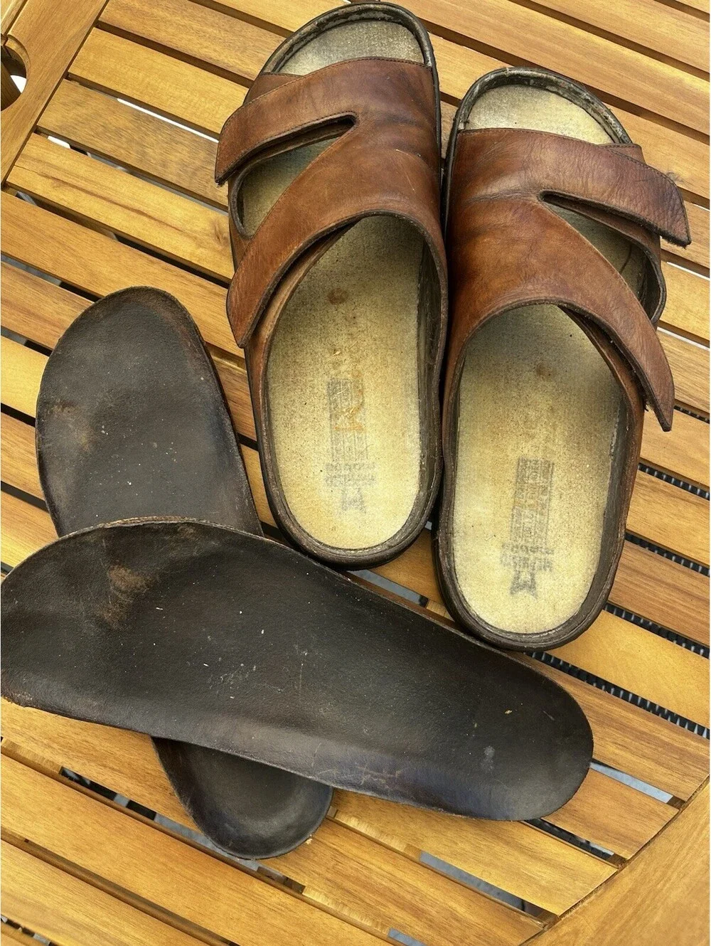Mephisto Mobils James Sandals Mens EUR 46 US 13 Brown Leather Two Strap Summer